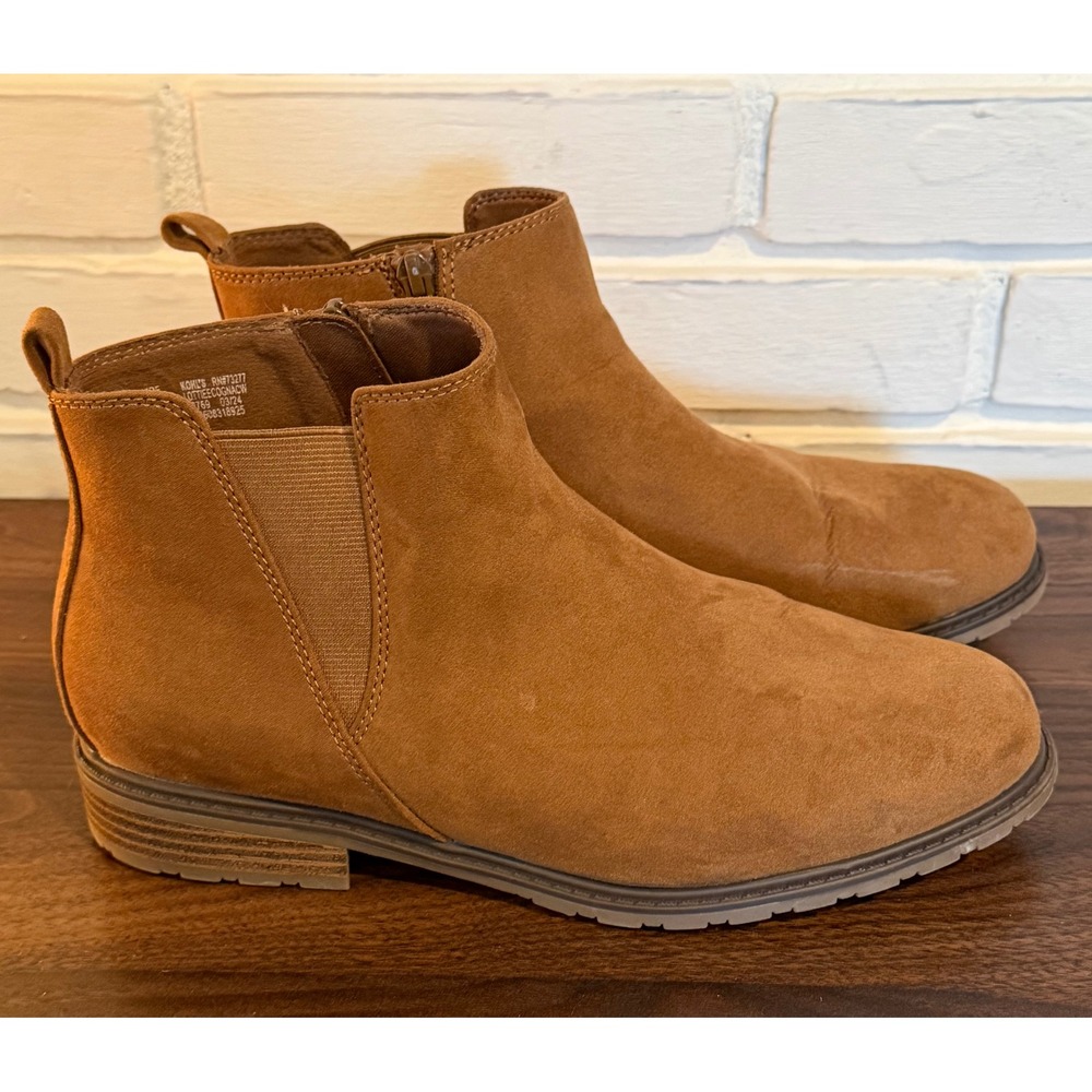 Lottie Cognac Brown Ankle Boots Womens 9.5 Wide Width Fall Boho Festival Western